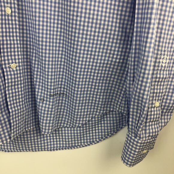 Gant The Hugger Button Down - Blue and White Gingham Plaid Size Small - Picture 4 of 9